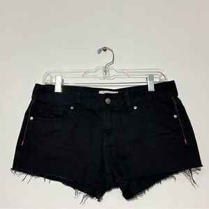 Pink Victoria’s Secret Black Denim Shorts Distressed Size 4